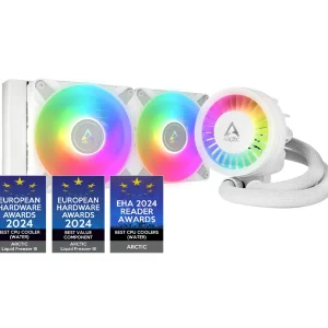 Vista frontal del Refrigeración Líquida ARCTIC Liquid Freezer III 240 A-RGB AIO multicompatible - Color Blanco ACFRE00150A