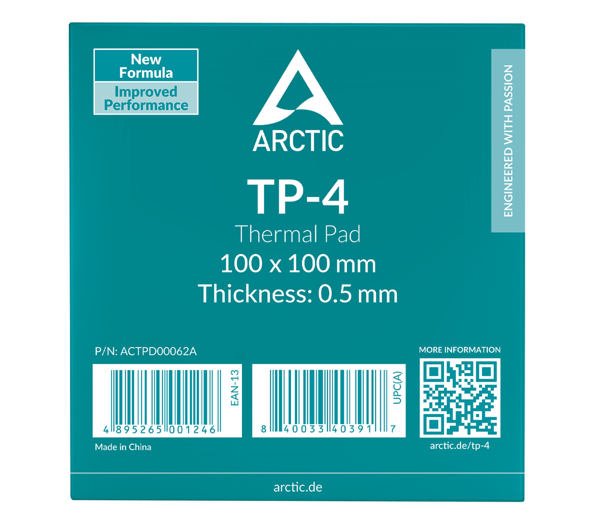 Pad Térmico ARCTIC TP-4 Alto Rendimiento Vista frontal del Pad Térmico ARCTIC TP-4 Alto Rendimiento