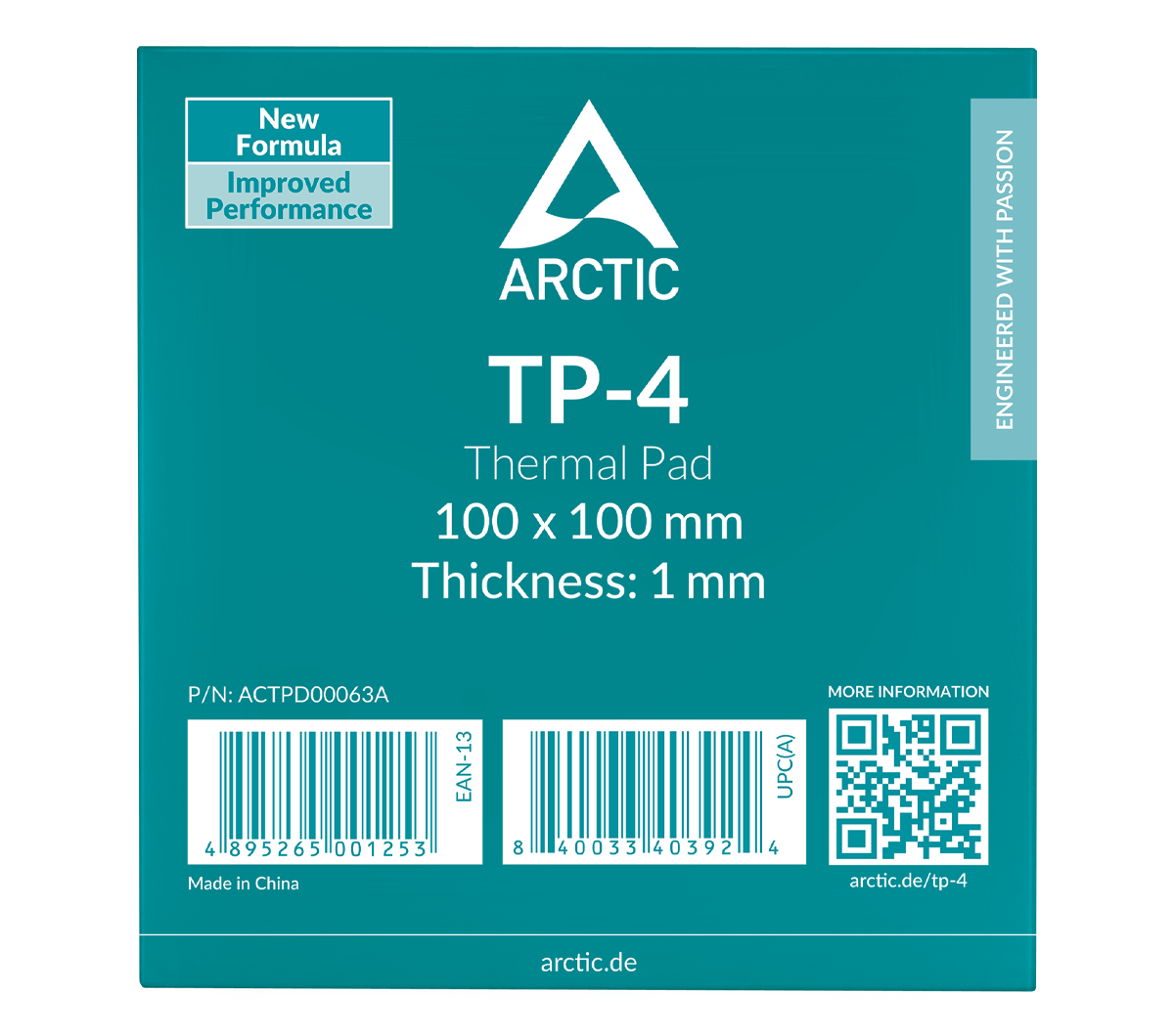 Pad Térmico ARCTIC TP-4 Alto Rendimiento Vista frontal del Pad Térmico ARCTIC TP-4 Alto Rendimiento