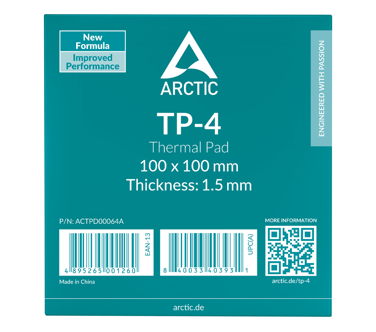 Pad Térmico ARCTIC TP-4 Alto Rendimiento Vista frontal del Pad Térmico ARCTIC TP-4 Alto Rendimiento